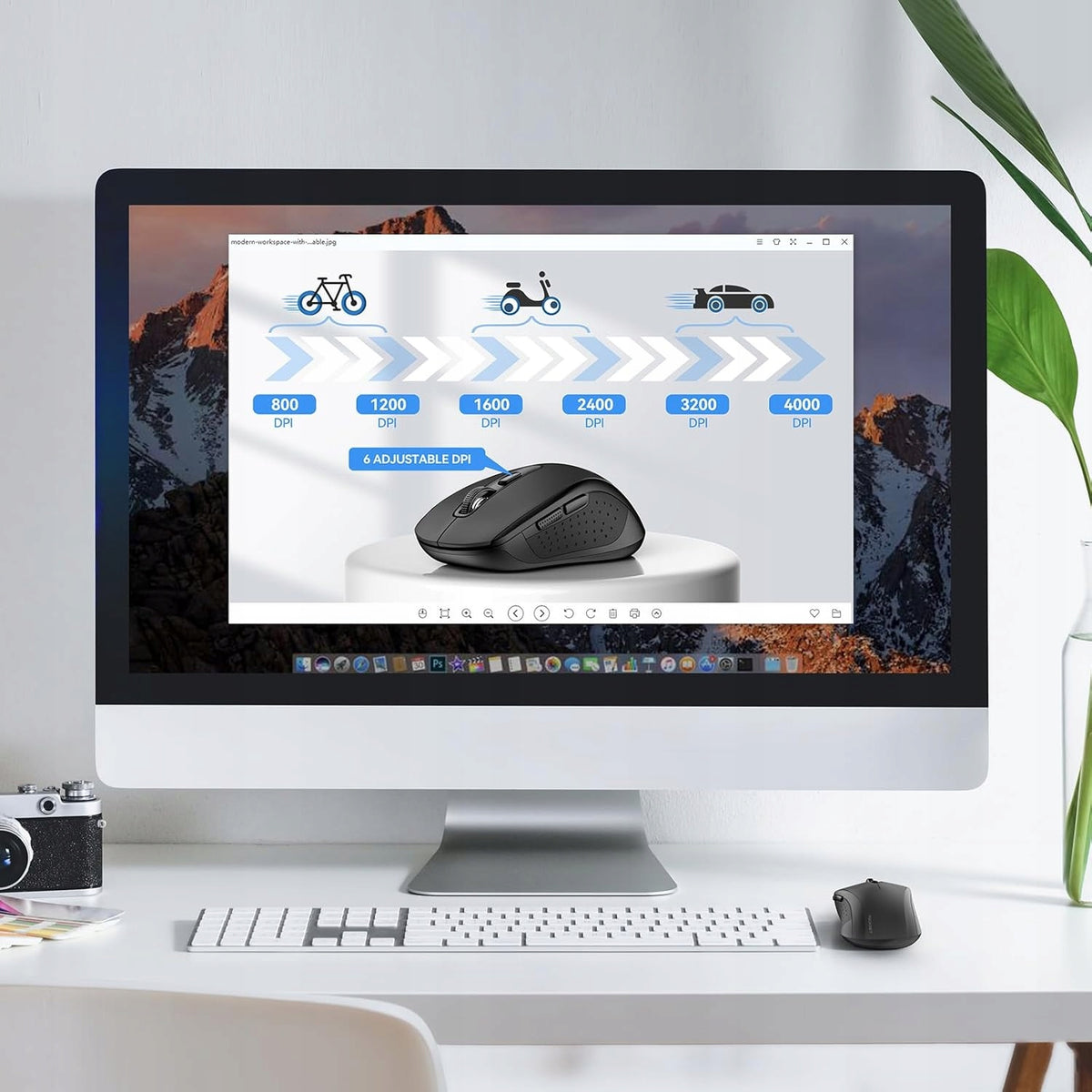 2X Wireless Mouse For Computer Bluetooth/2.4GHz Black Manufacturer TeckNet