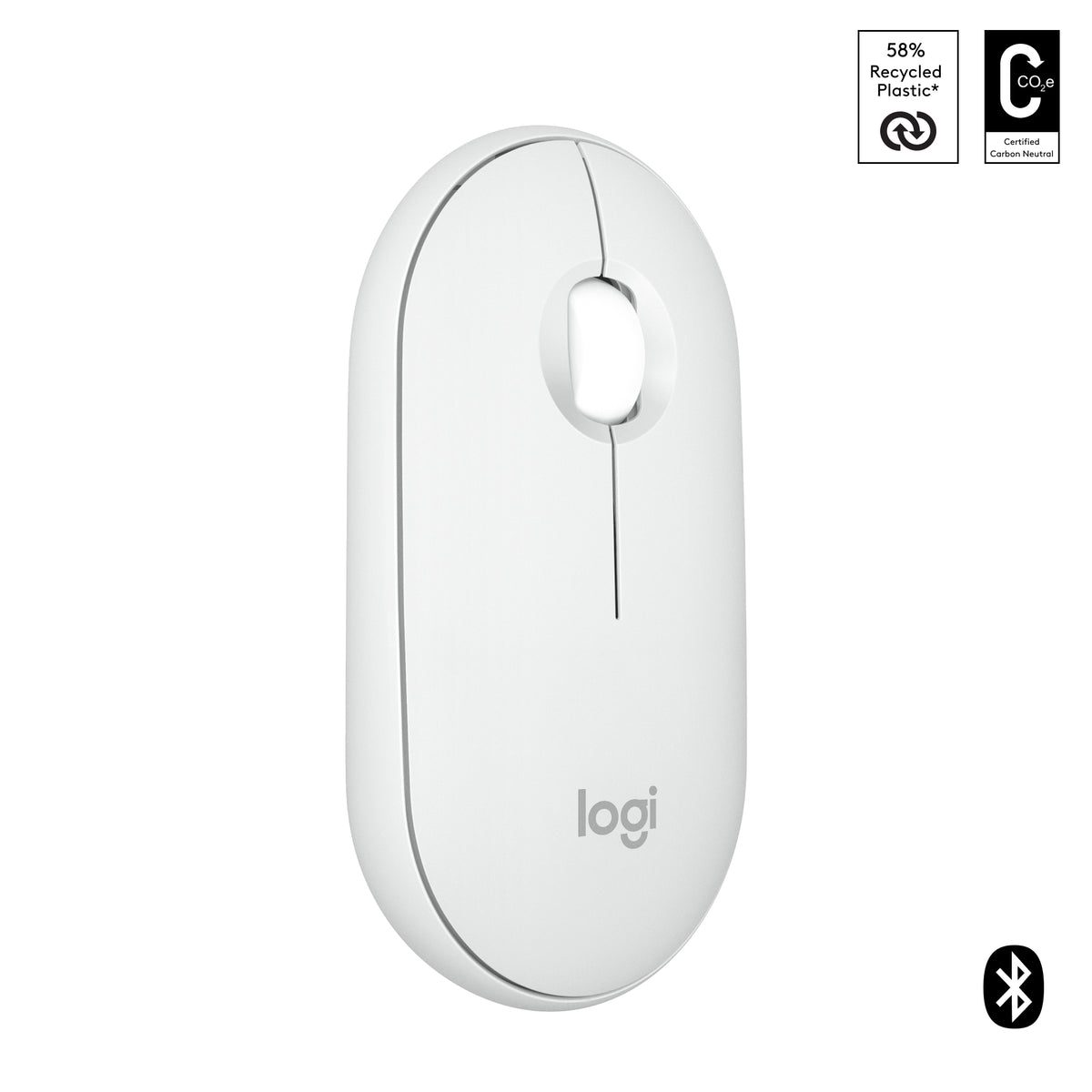 2X Wireless Mouse LOGITECH Pebble Mouse 2 M350s White 910-007013 Manufacturer Logitech