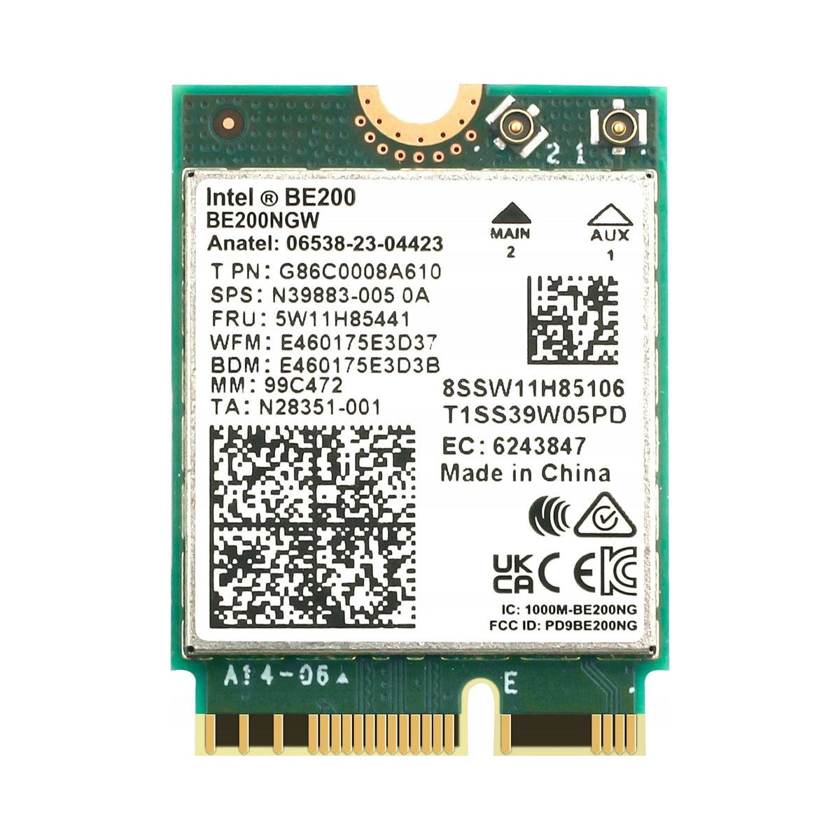 2X Wireless Network Card Intel BE200 WiFi 7 802.11AX 6GHz M.2 PCIe