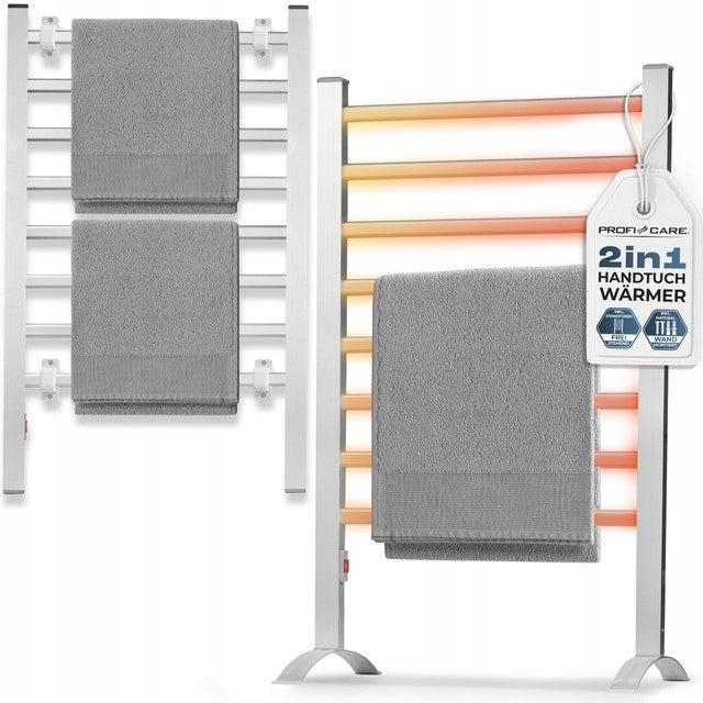 2in1 BATHROOM RADIATOR HANGING WALL STANDING VERTICAL LADDER 125W Packaging status original