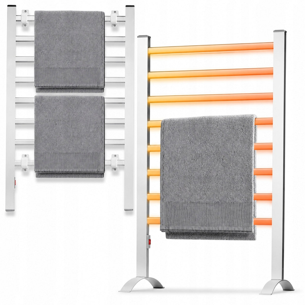2in1 BATHROOM RADIATOR HANGING WALL STANDING VERTICAL LADDER 125W