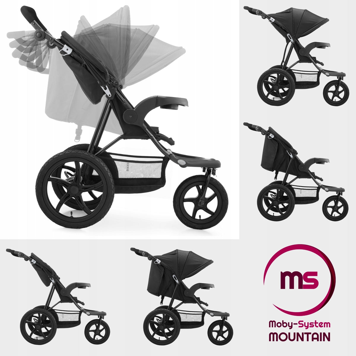 2in1 Running Stroller Foldable Compact Safe Pumped Wheels Packaging status original