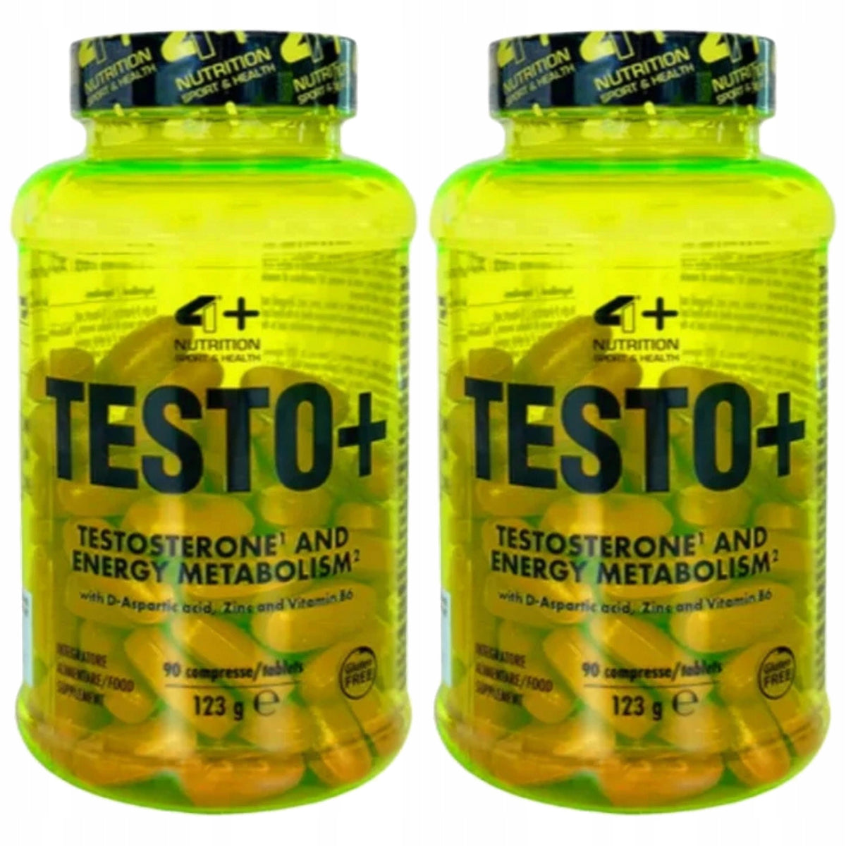 2x 4+ NUTRITION Testo+ 90tabs Booster Testosterone Strength Regeneration