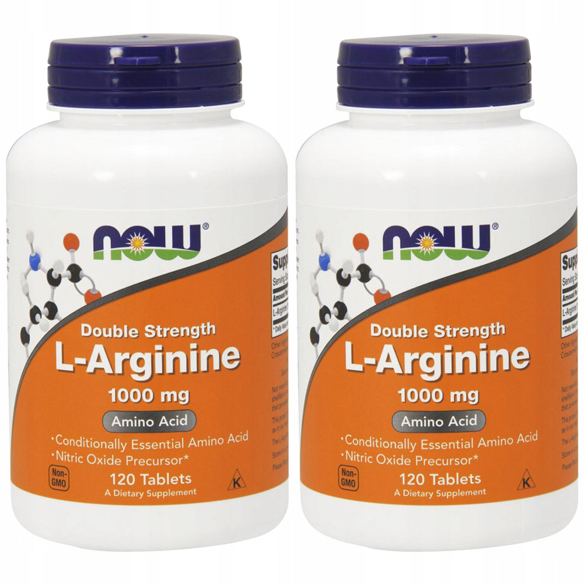 2x Arginine NOW FOODS L-Arginine 1000mg 120 Tablets Libido Strength Training