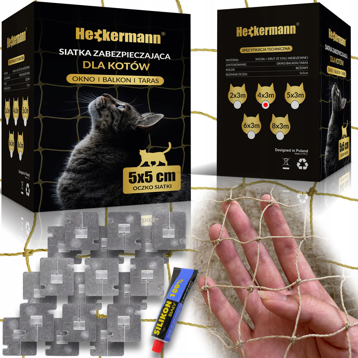 2x Balcony Net For Cats Heckermann 4x3m