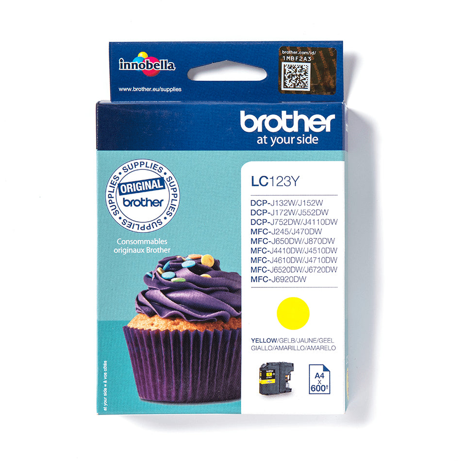 2x Brother | 123Y | Yellow | Ink Cartridge | 600 pages