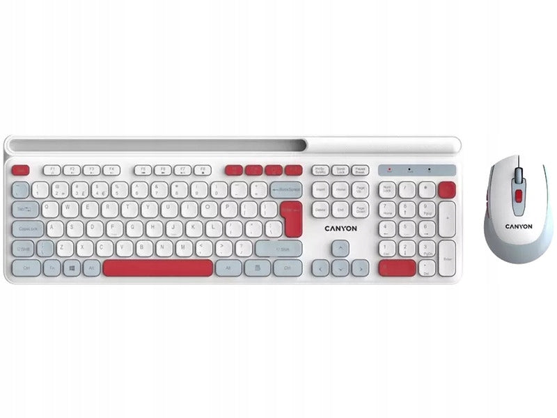 2x CANYON Keyboard and Mouse Set HSET-W5 Wireless White