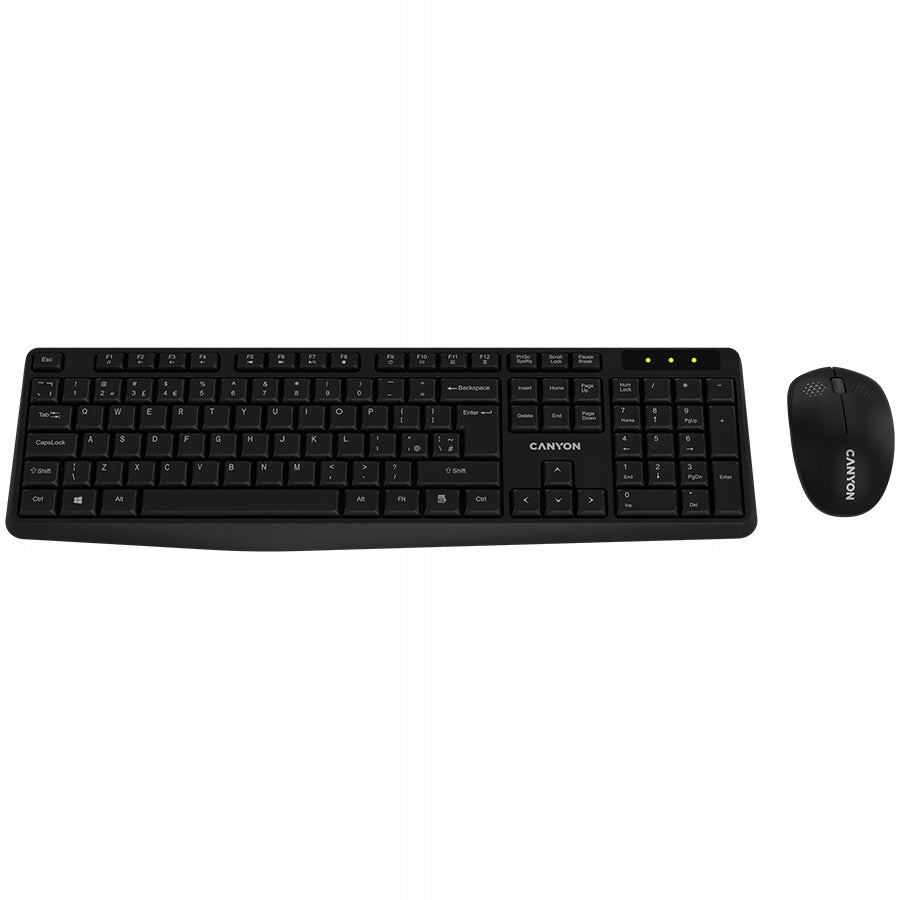 2x CANYON Keyboard and Mouse Set SET-W01 Wireless Black