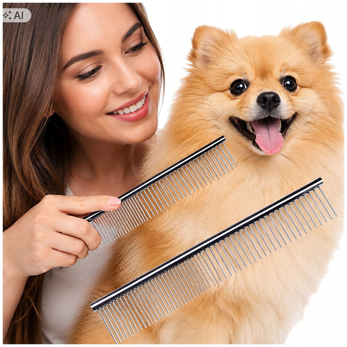 2x CAT DOG COMB FOR COMBING HAIR CARE REMOVAL TANGLES