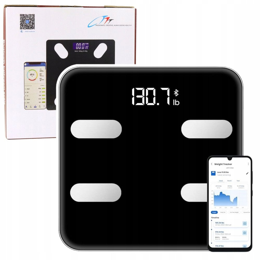 2x Electronic Bathroom Scale Smart Bluetooth Function BMI BMR App