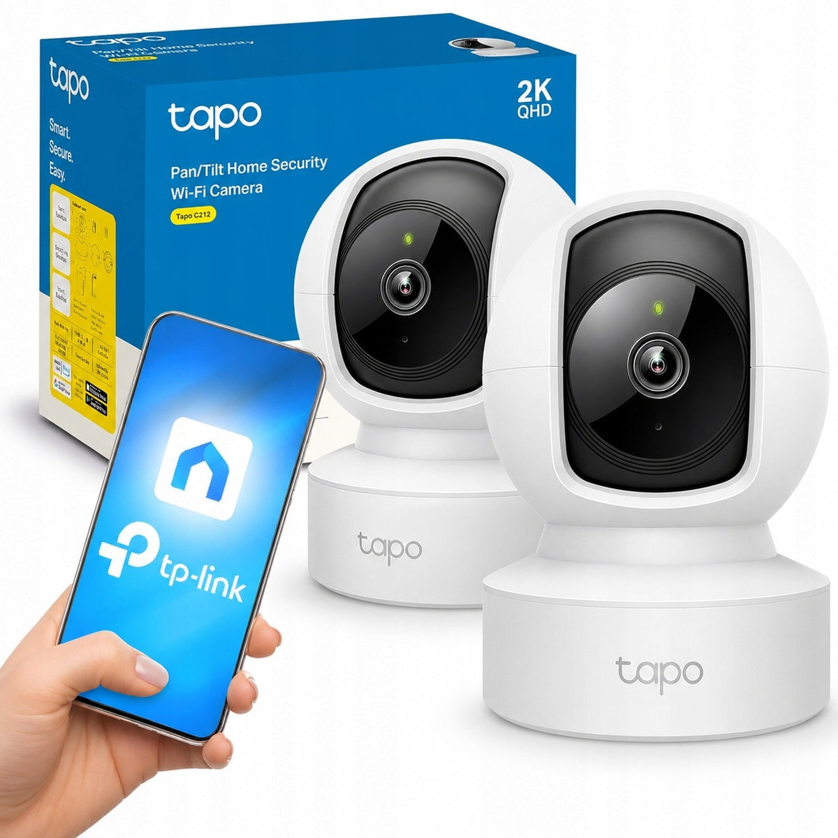 2x Indoor Camera Rotating WiFi Home Motion Detection TP-LINK Tapo C212