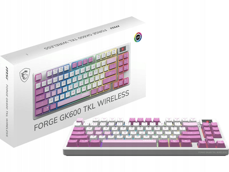 2x MSI FORGE GK600 TKL WIRELESS VIOLET | Gaming keyboard | Wireless | US |