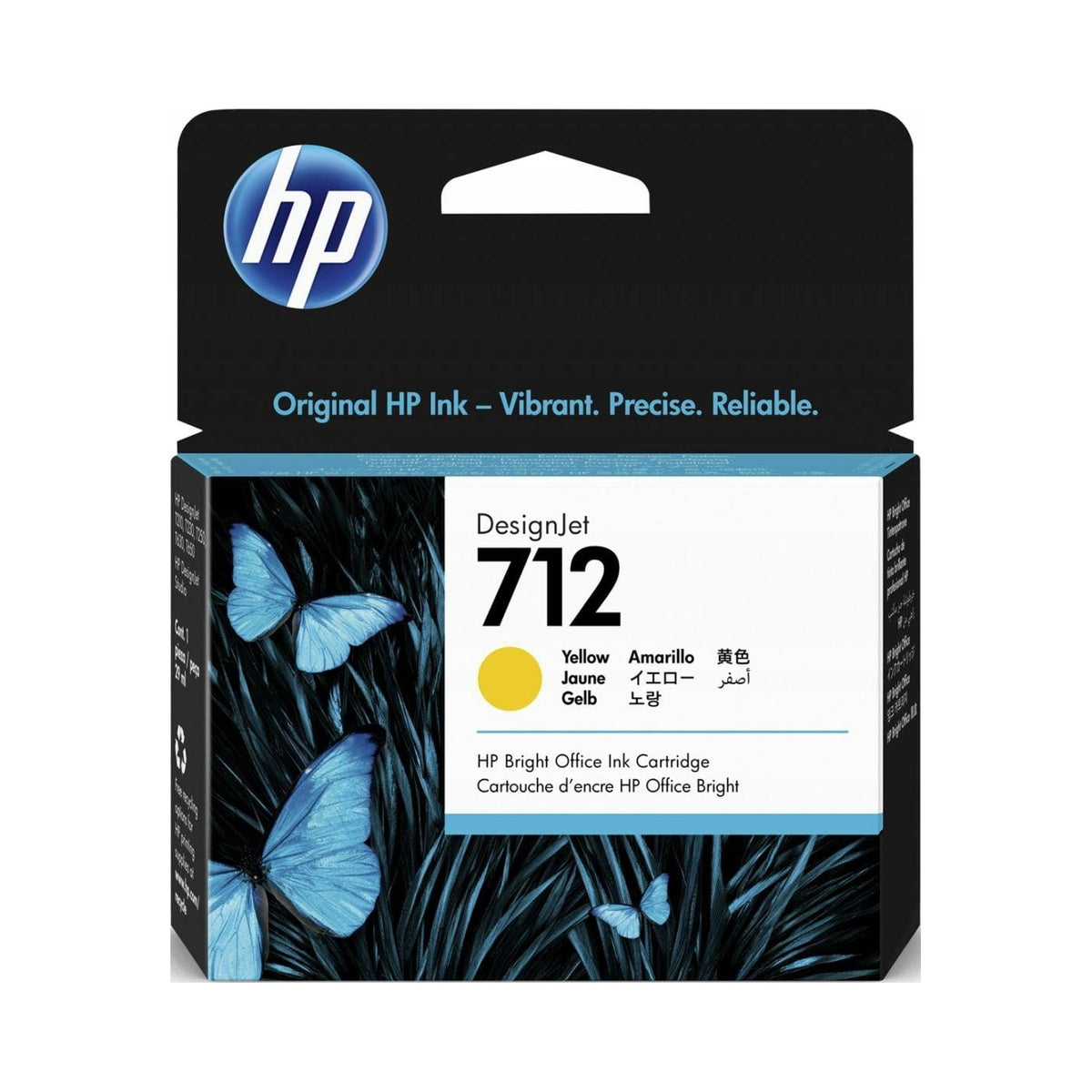 2x Original Yellow Ink HP 712 (3ED69A)