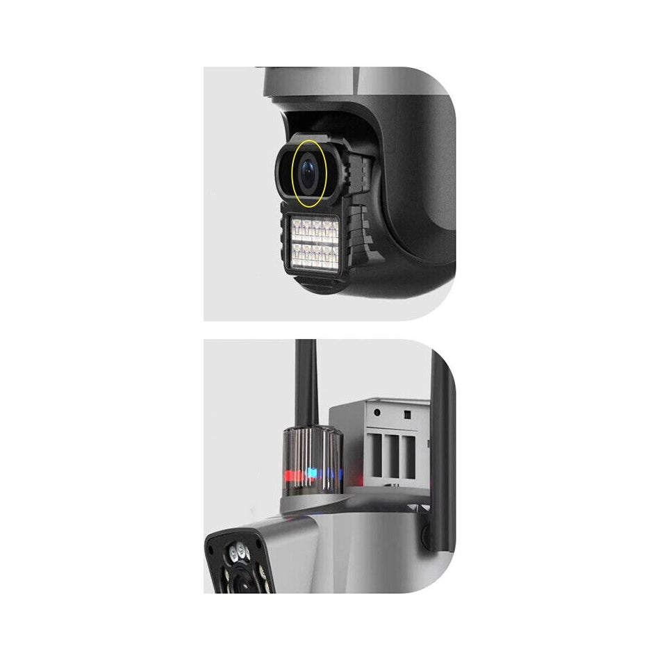 2x Outdoor Solar Camera 4k Hd Two Lenses 8mp Sim Card 4g Lte