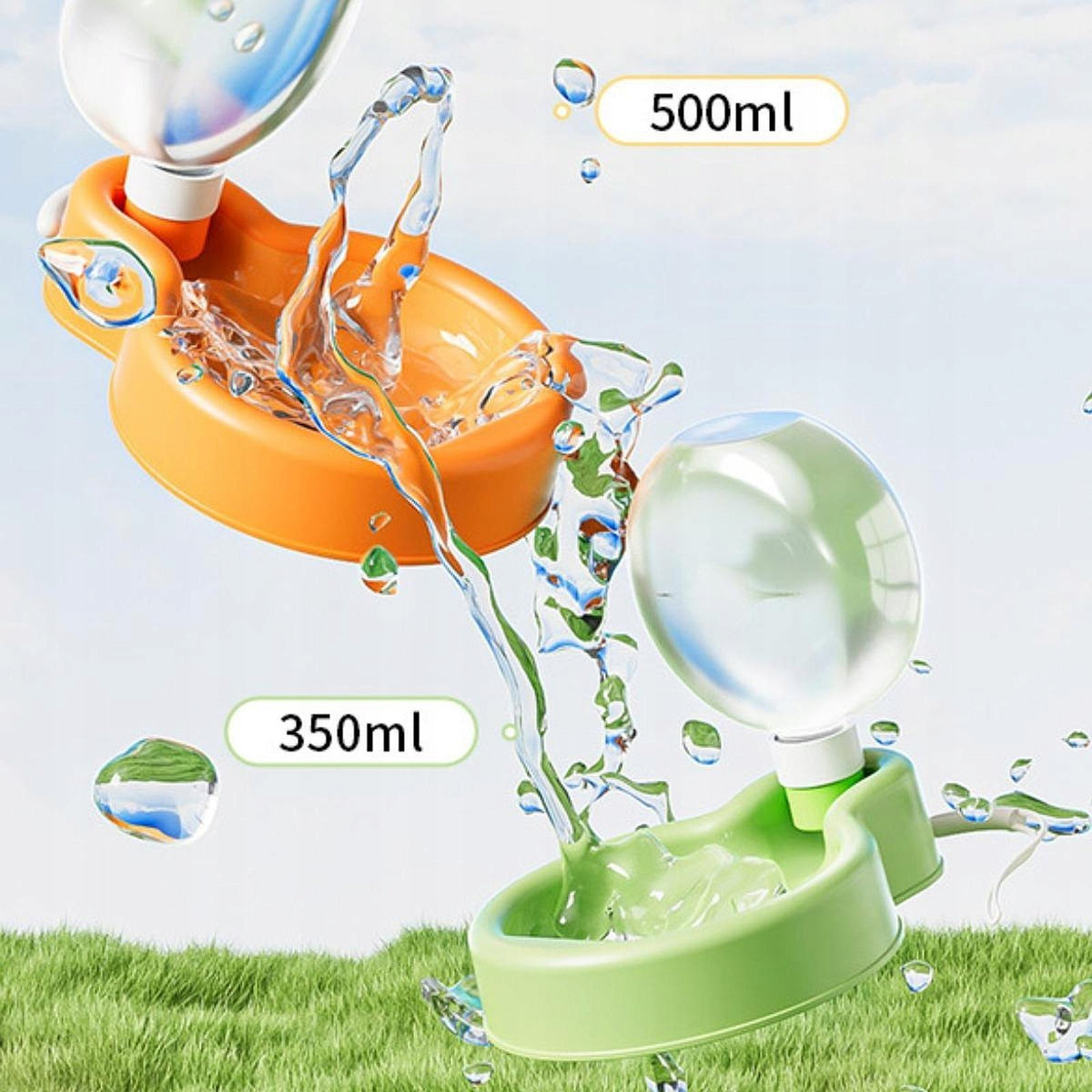2x Pet Water Bottle 500ml Kettle Pets Drinking Bottle for Kitty Dogs Green Packaging status original