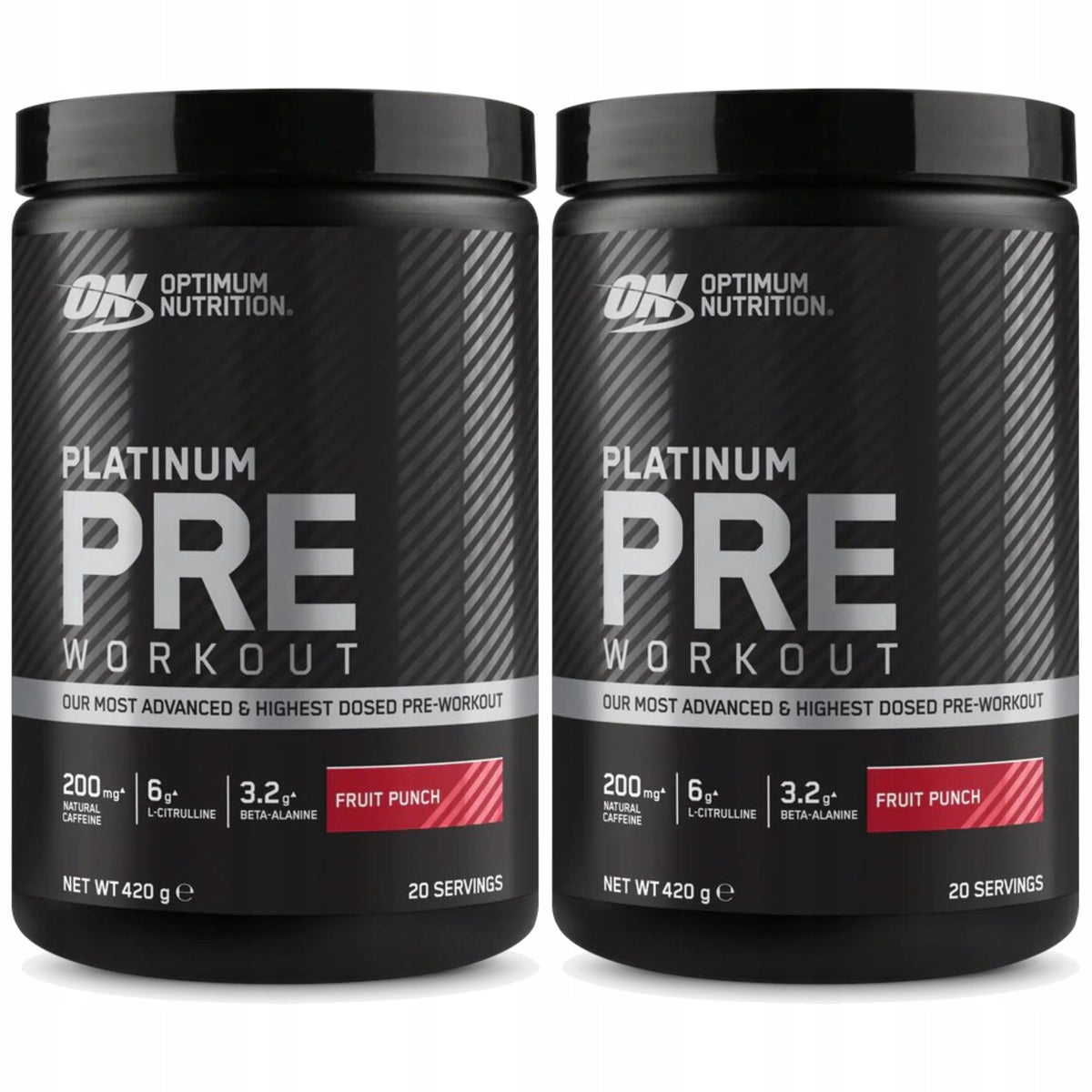 2x Pre-workout OPTIMUM NUTRTION Platinum Pre Workout 420g Blue Raspber