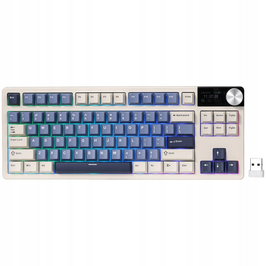 2x ROYAL KLUDGE RK S85 Horizon Blue Gaming Keyboard Beige switch