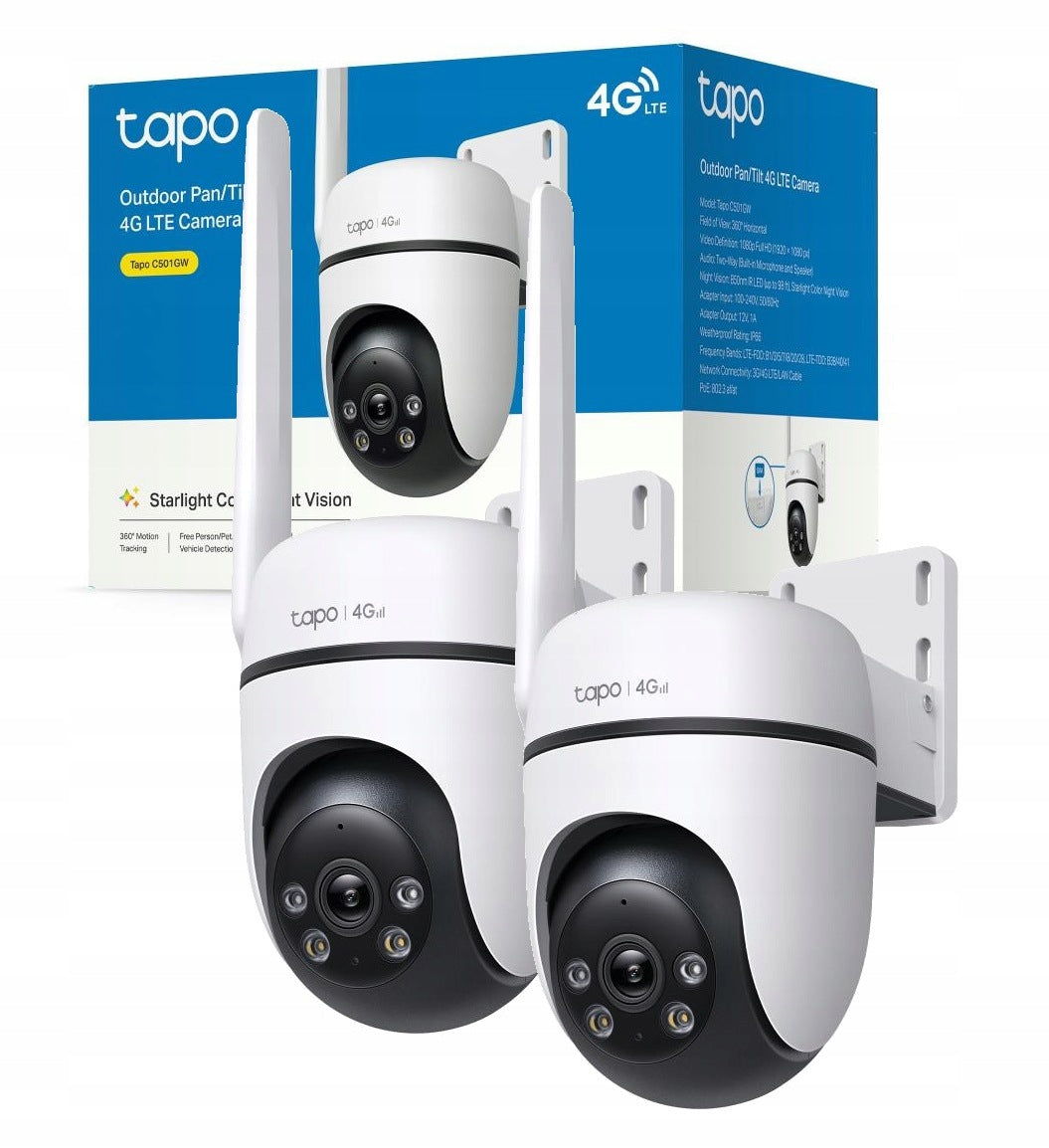2x Rotating 4G LTE Camera TP-LINK TAPO C501GW 2MP for SIM Card External