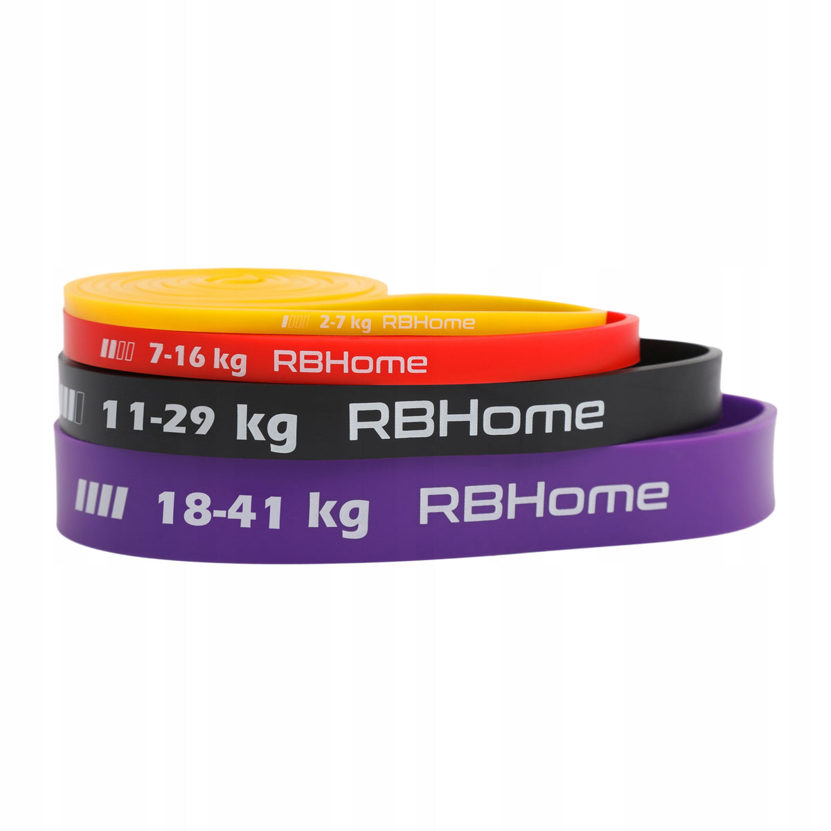 2x Rubber For Exercise Rbhome Set of 4 Resistance 2 41 Kg Length 208 Cm Brand RBHome