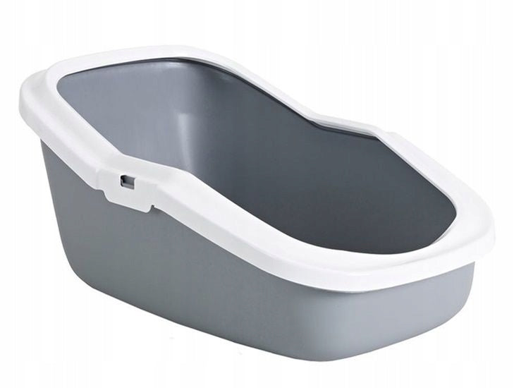 2x SAVIC ASEO Cat litter box white-grey