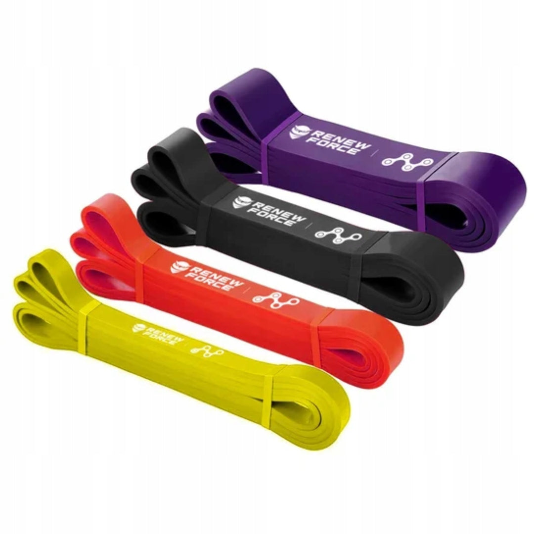 2x Set of 4 Exercise Rubbers Fitness Jump Rope Resistance Tapes Strong For Training Brand Renew Force