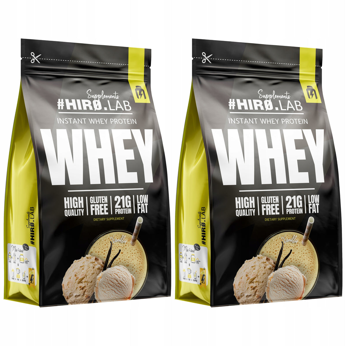 2x WPC Protein Instant Whey Protein Conditioner 2000 g Vanilla Hiro