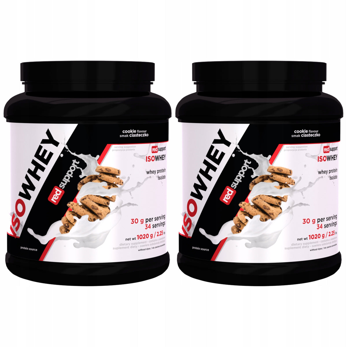 2x Whey Protein Isolate 30g WPI Muscle Mass Strength RED SUPPORT