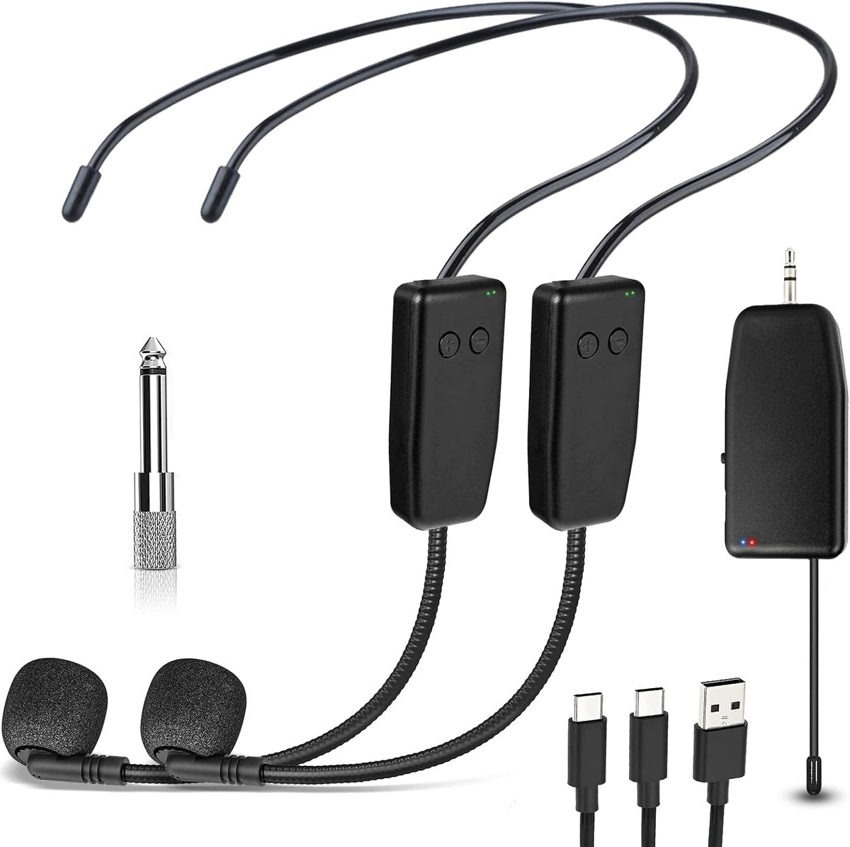 2x Wireless Headset Microphone 2.4G UHF Receiver