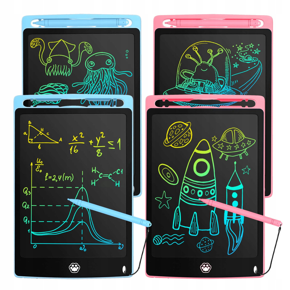 2x XXL GRAPHIC TABLET FOR DRAWING 12 INCHES BOARD DISAPPEARANCE MULTICOLOR