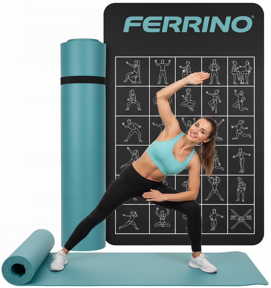 2x YOGA EXERCISE MAT 186x61 - TRAINING FITNESS HANDLE THICK GYMNASTICS