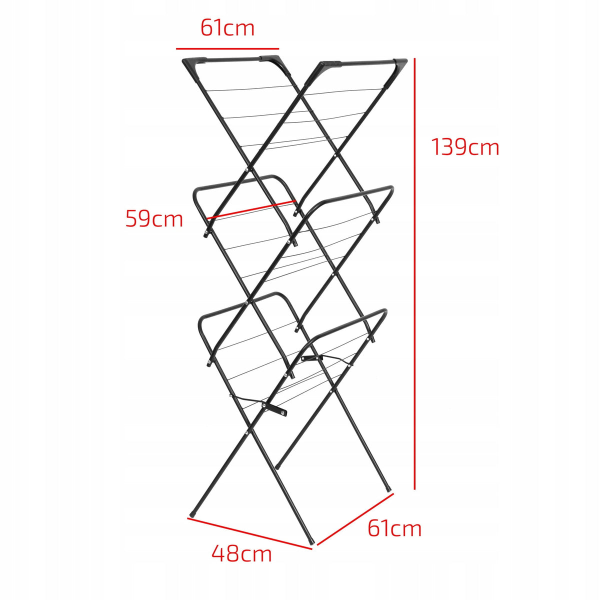 3 Level Standing Vertical Balcony Dryer for Folding Laundry Manufacturer code 3911