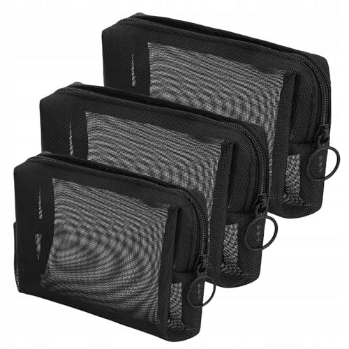 3 PIECES MINI COSMETIC BAG WITH ZIPPER CLOSURE FOR ORGANIZATION Packaging status original