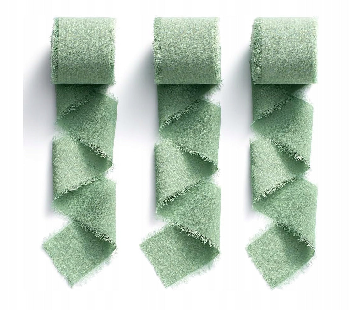 3 X GIFT RIBBON 38 MM WIDE GREEN