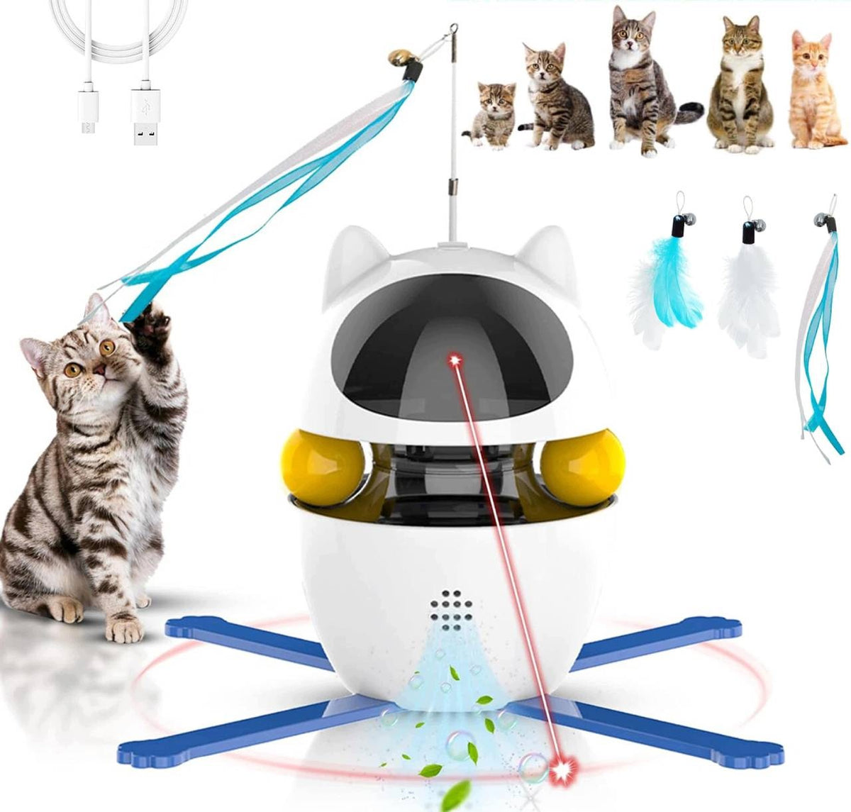 3 in 1 Electric Intelligent Automatic Laser Toy for Cat