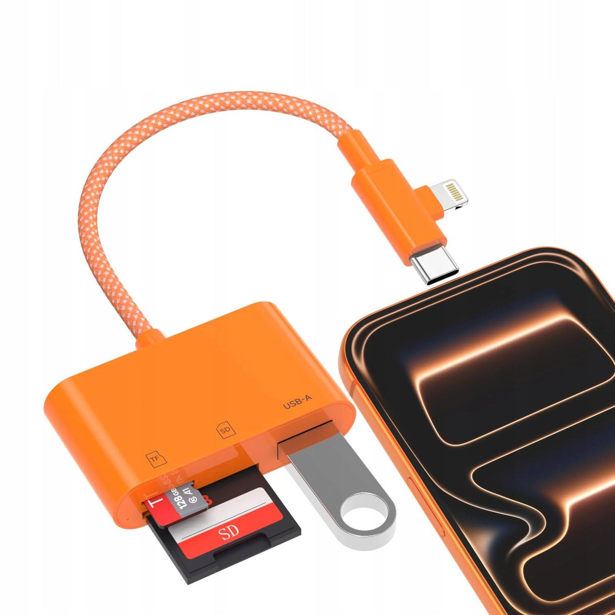 3-in-1 SD card reader (SD/Micro SD) & USB-A 2.0 480Mbps