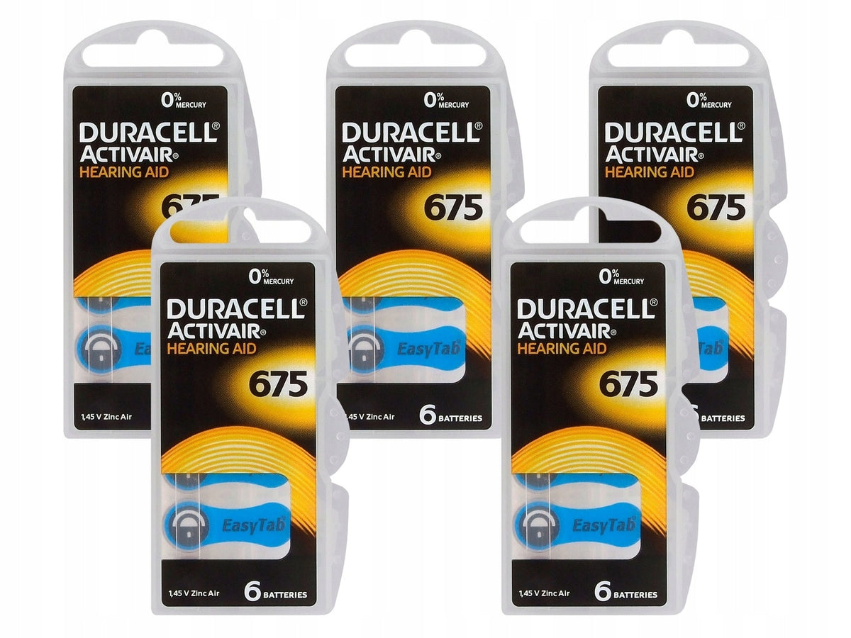 30x Battery for hearing aids DURACELL 675