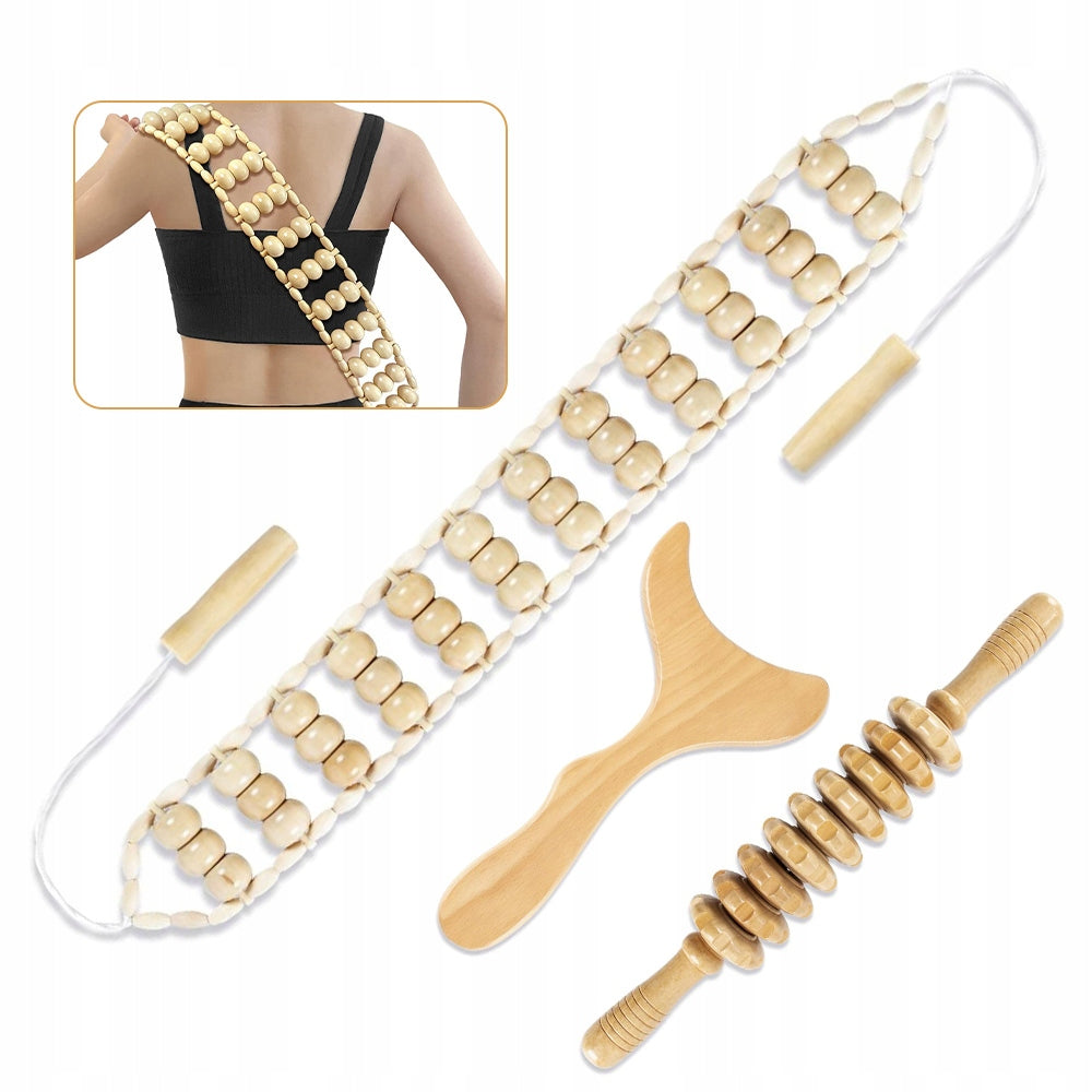 3IN1 HANDHELD WOODEN MASSAGER – SPORTS, OFFICE, ANTI STRESS AND TENSION Packaging status original