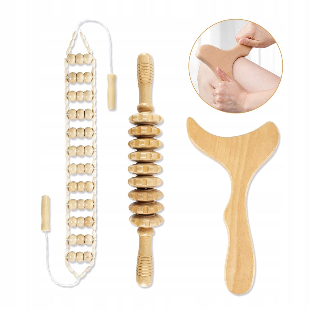 3IN1 HANDHELD WOODEN MASSAGER – SPORTS, OFFICE, ANTI STRESS AND TENSION