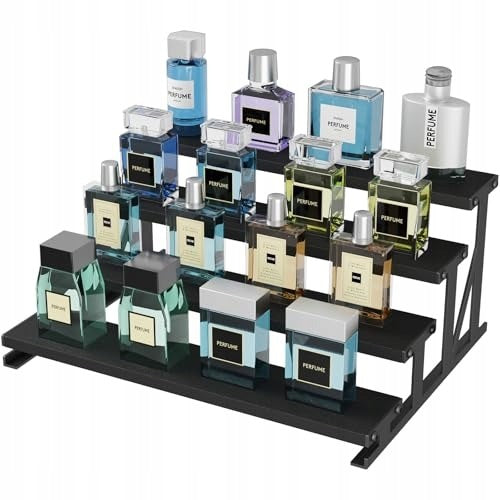 4-TIER WOODEN ELEVATING DISPLAY SHELF PERFUME RACK Packaging status original
