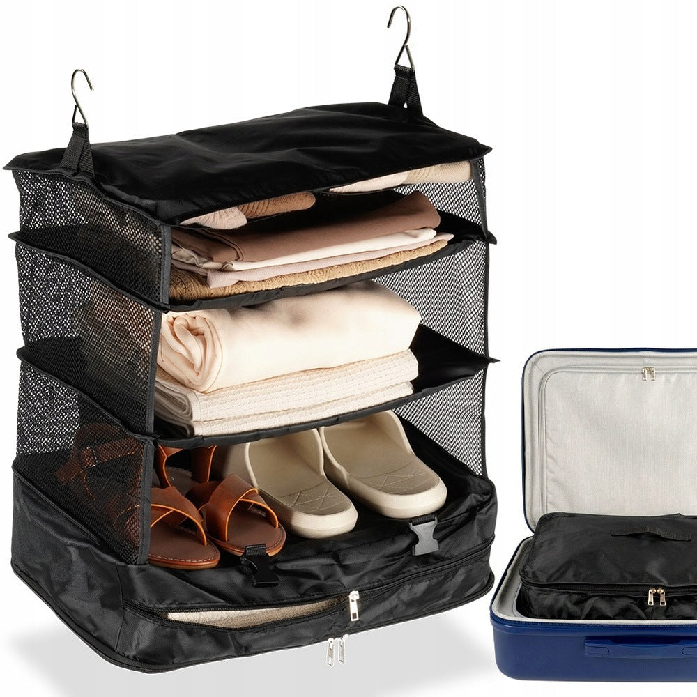 4-Tier Hanging Suitcase Travel Organizer