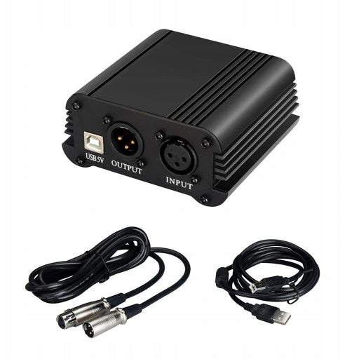 48V Phantom Power Supply for Mic Audio Studio Condenser Microphone