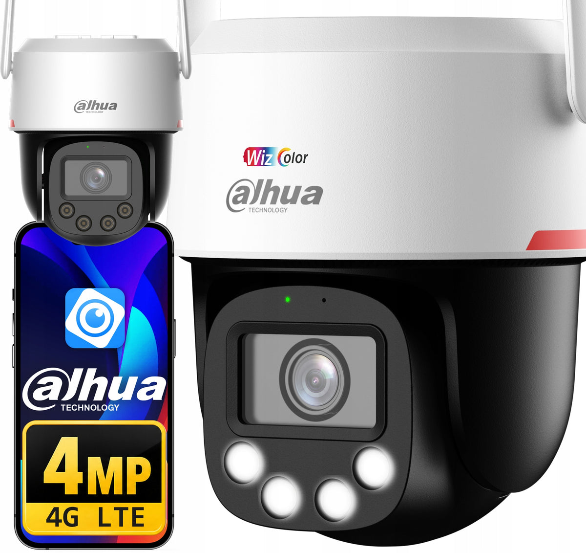 4G LTE DAHUA WIZCOLOR OUTDOOR P4F-PV-4G-PRO CAMERA FOR SIM ROTARY CARD