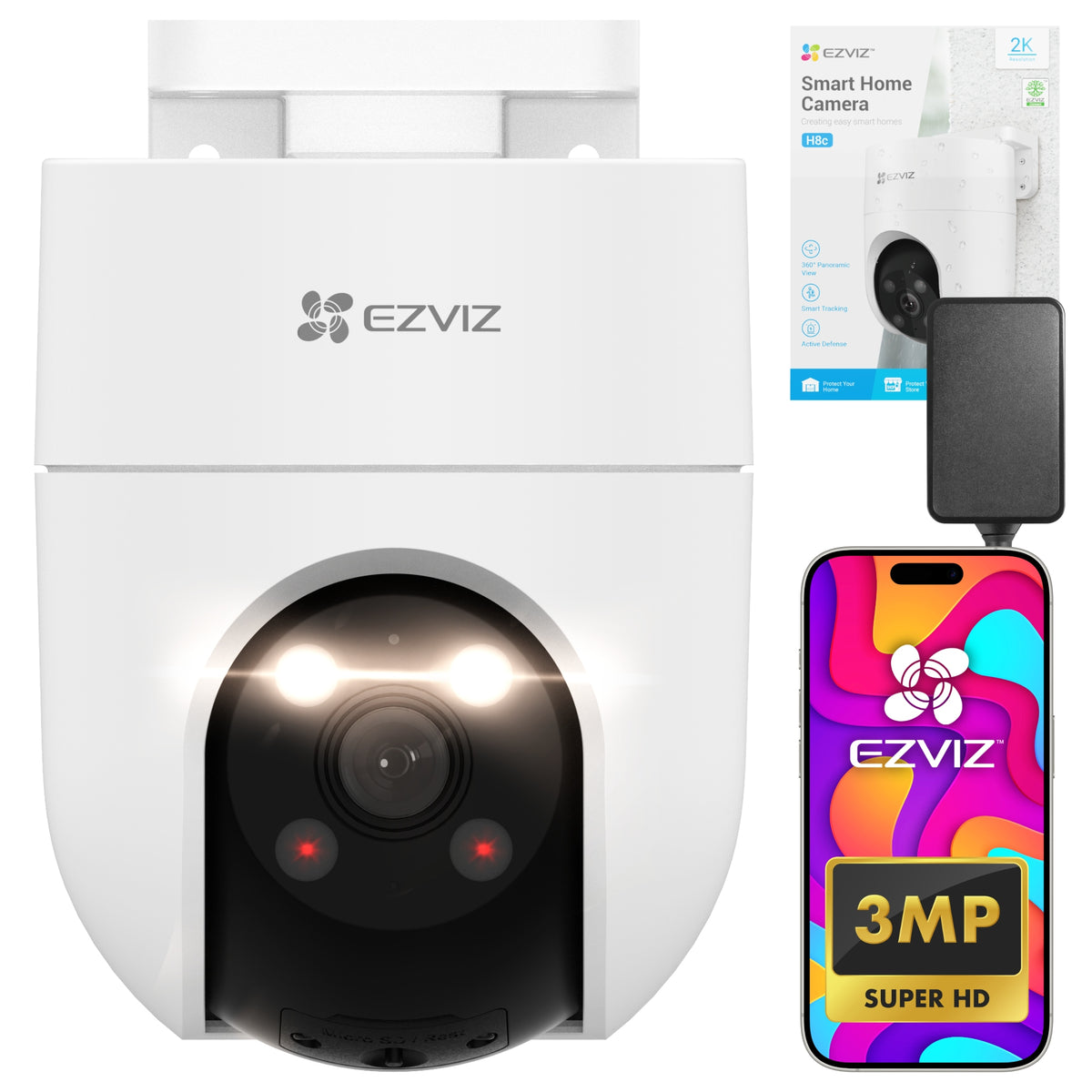 4G LTE Rotating Camera EZVIZ H8c 2K Detection Auto Tracking MicroSD Protection