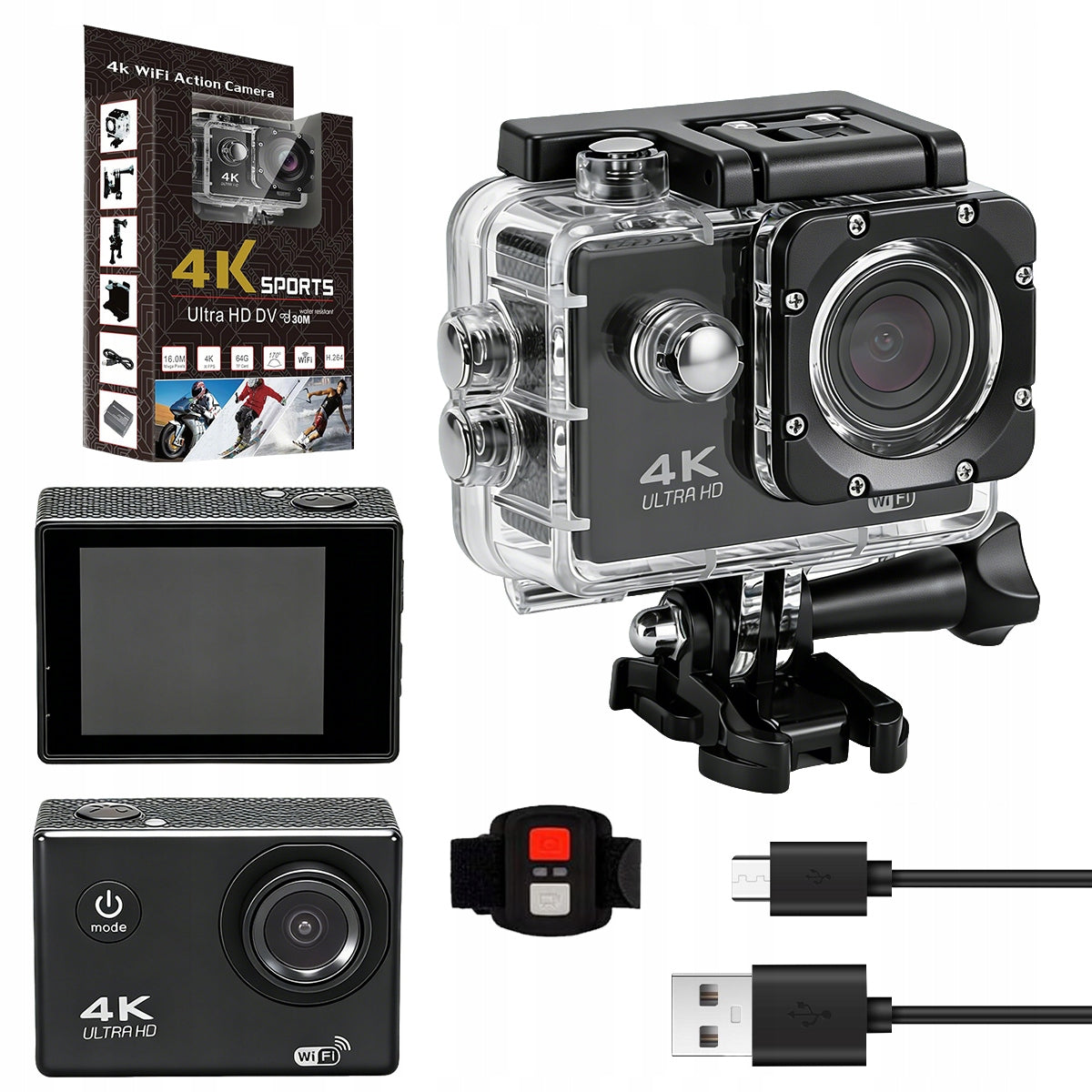 4K 20 MP WIDE ANGLE SPORTS CAMERA WIFI UNDERWATER CAMERA