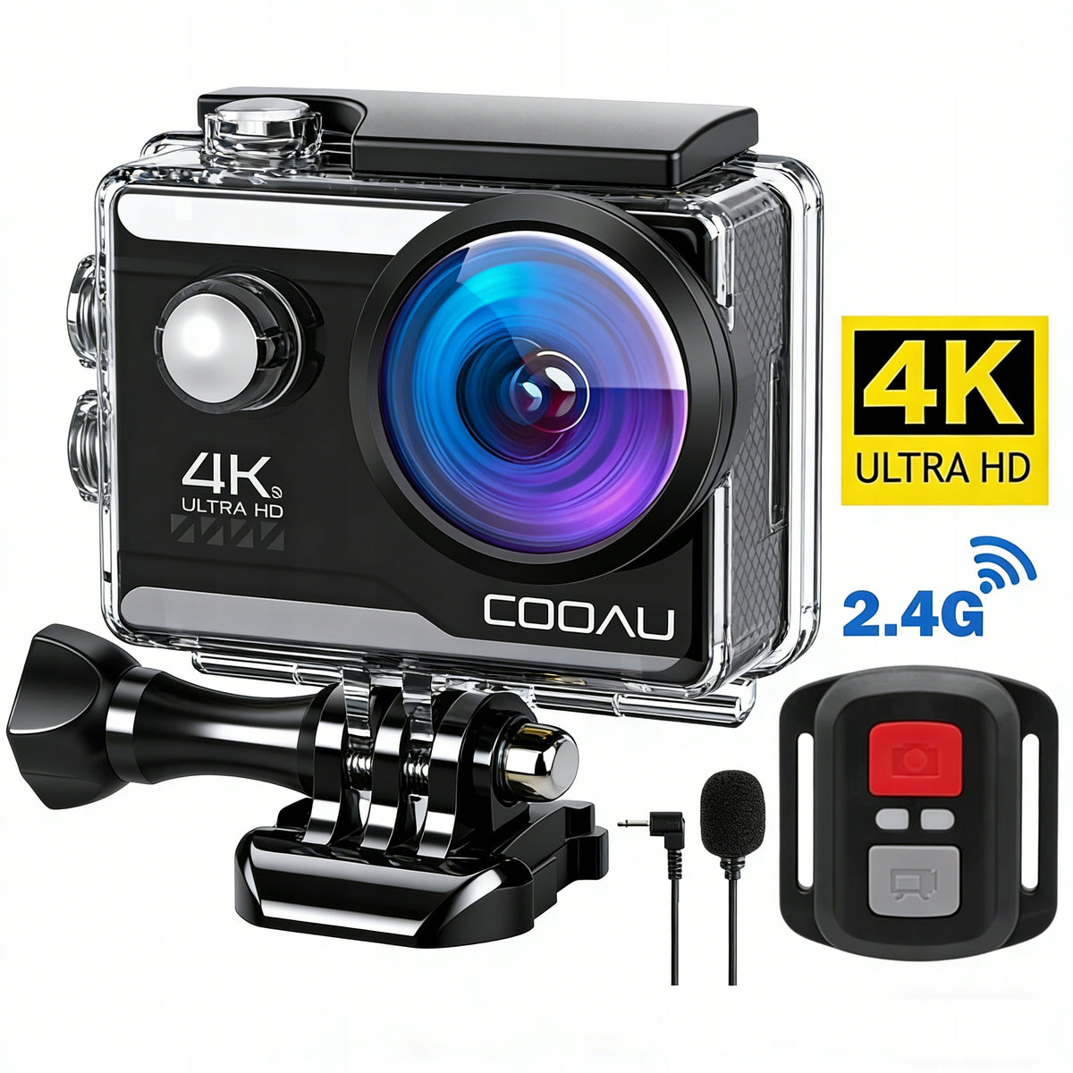 4K 20MP Sports Camera with EIS System, Remote Control via Wi-Fi