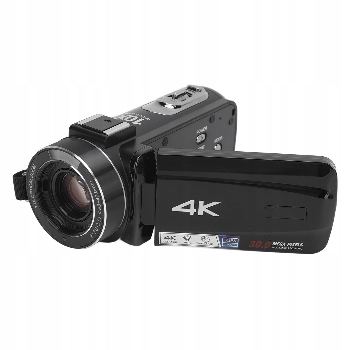 4K 3MP Digital Camera 10x 180° Optical Zoom Rotating 3 Inch TQ