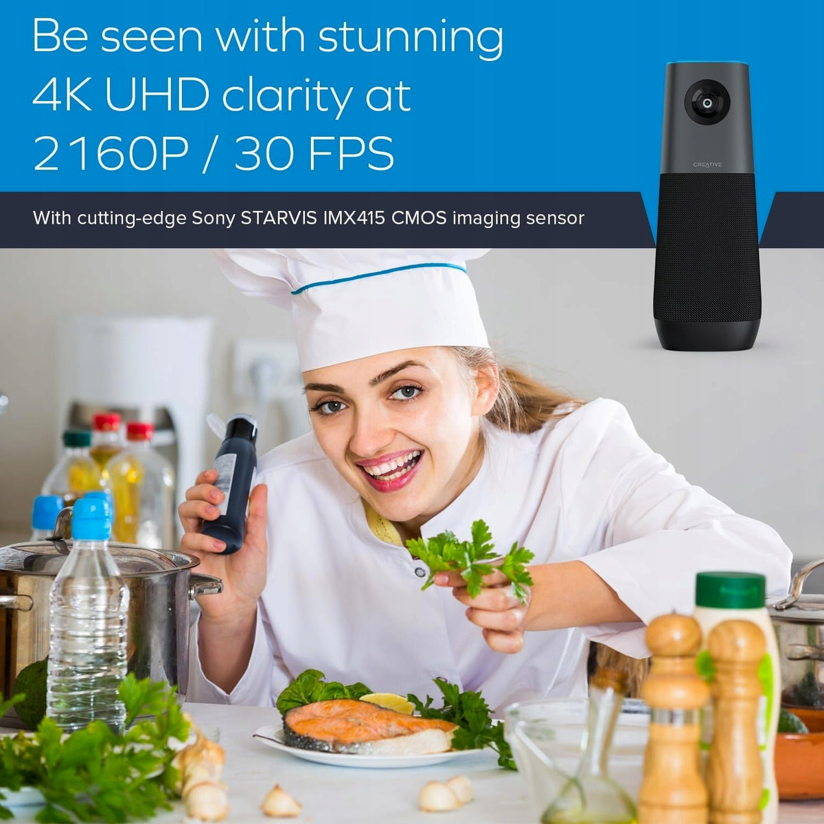 4K CONFERENCE CAMERA WITH WIDE FIELD OF VIEW AND AI TRACKING