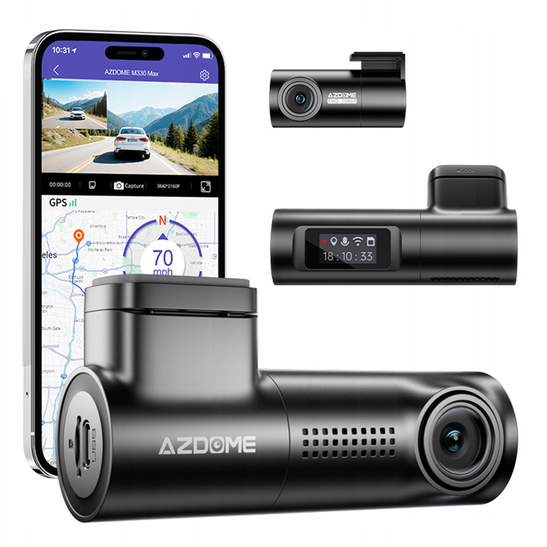 4K Car Camera Front Rear Reversing WiFi GPS Video Recorder M330 Max Brand no brand