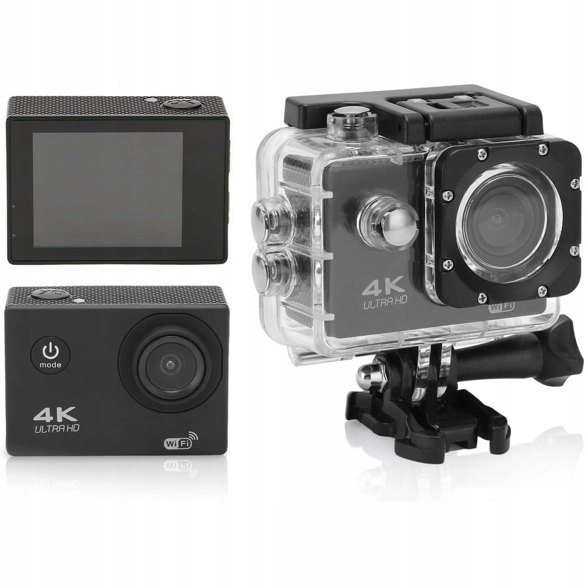4K UNDERWATER SPORTS CAMERA, WATERPROOF, STABILIZER, WIDE ANGLE, 170° Packaging status original