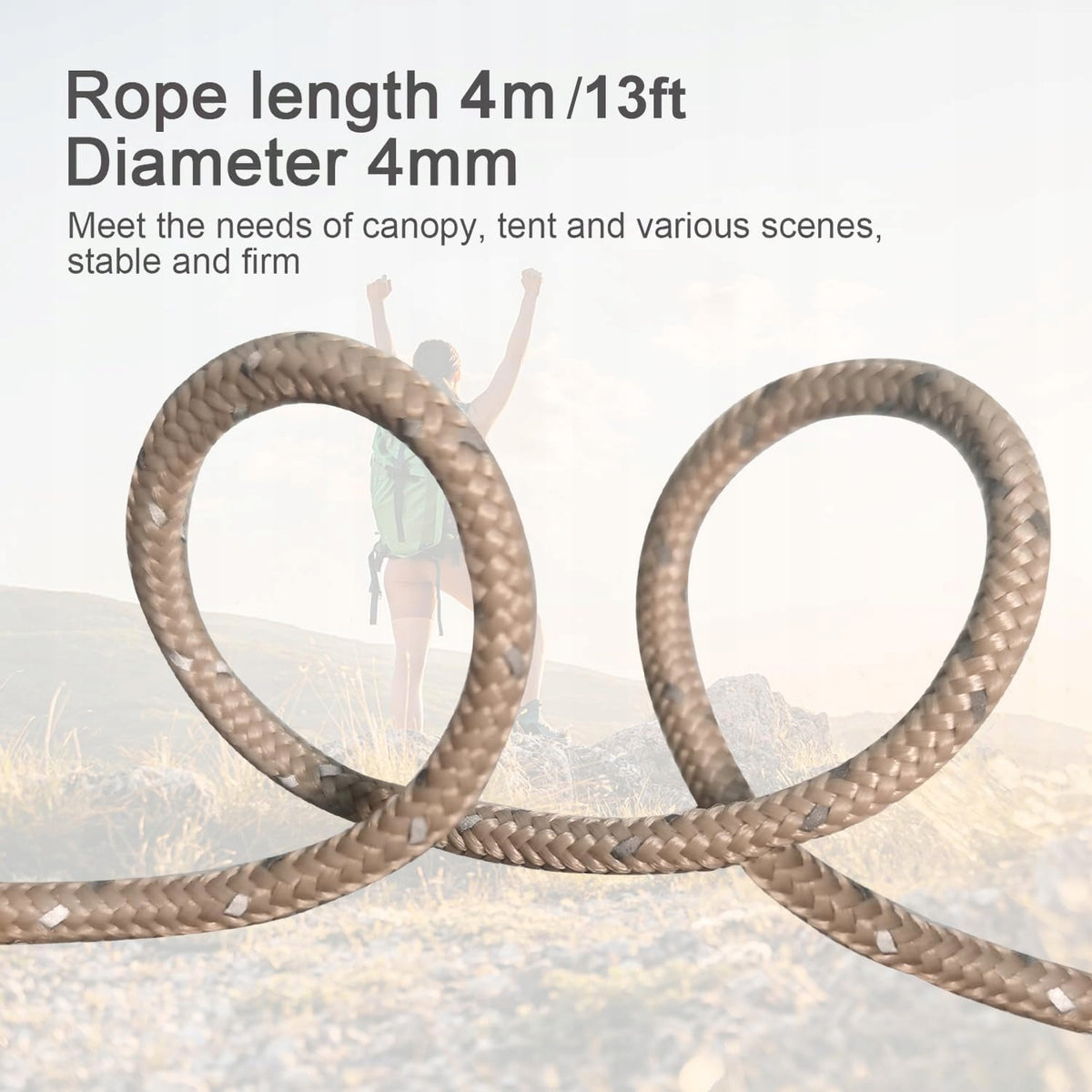 4MM REFLECTIVE TENT ROPE WITH 4M ALUMINUM DISC Manufacturer code 0090204000128